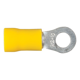 CURT Vinyl-Insulated Ring Terminals for 12-10 Gauge Wires CURT color-coded vinyl-insulated ring terminals for secure towing connections, fits 12-10 gauge wires and #10 stud.