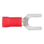 Red CURT spade terminals for 22-18 gauge wires, vinyl-insulated for secure connections
