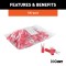 CURT Vinyl-Insulated Spade Terminals for 22-18 Gauge Wire Red CURT spade terminals for 22-18 gauge wires, vinyl-insulated for secure connections