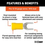 Pack of 100 CURT vinyl-insulated spade terminals for 12-10 gauge wire