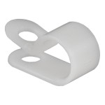 CURT Durable Nylon Loom Clamps for Trailer Wiring Protection 25 CURT white nylon loom clamps for securing trailer wiring and protecting against vibration and damage.