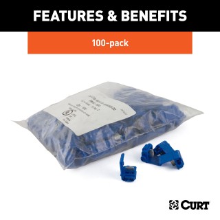 CURT Snap Locks for Secure Trailer Wire Connections CURT snap locks quick-splice connectors with aluminum blade and gel sealant for 18-14 gauge wire.