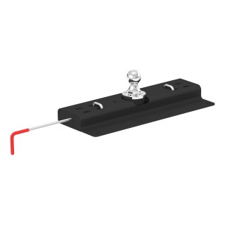 CURT Double Lock Gooseneck Hitch for Silverado and Sierra CURT Double Lock Gooseneck Hitch showing chrome trim and dual locking pins