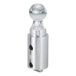 CURT Double Lock Gooseneck Hitch Replacement Ball Chrome Finish CURT Double Lock gooseneck hitch ball replacement, chrome finish for heavy-duty towing.