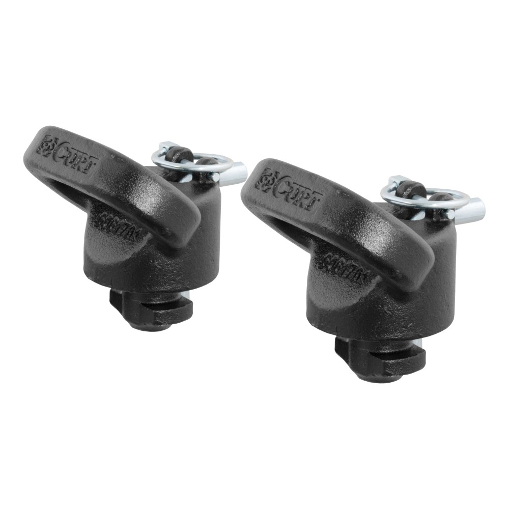CURT OEM Puck System Gooseneck Safety Chain Anchors CURT gooseneck safety chain anchors for Ram pickups with puck system.