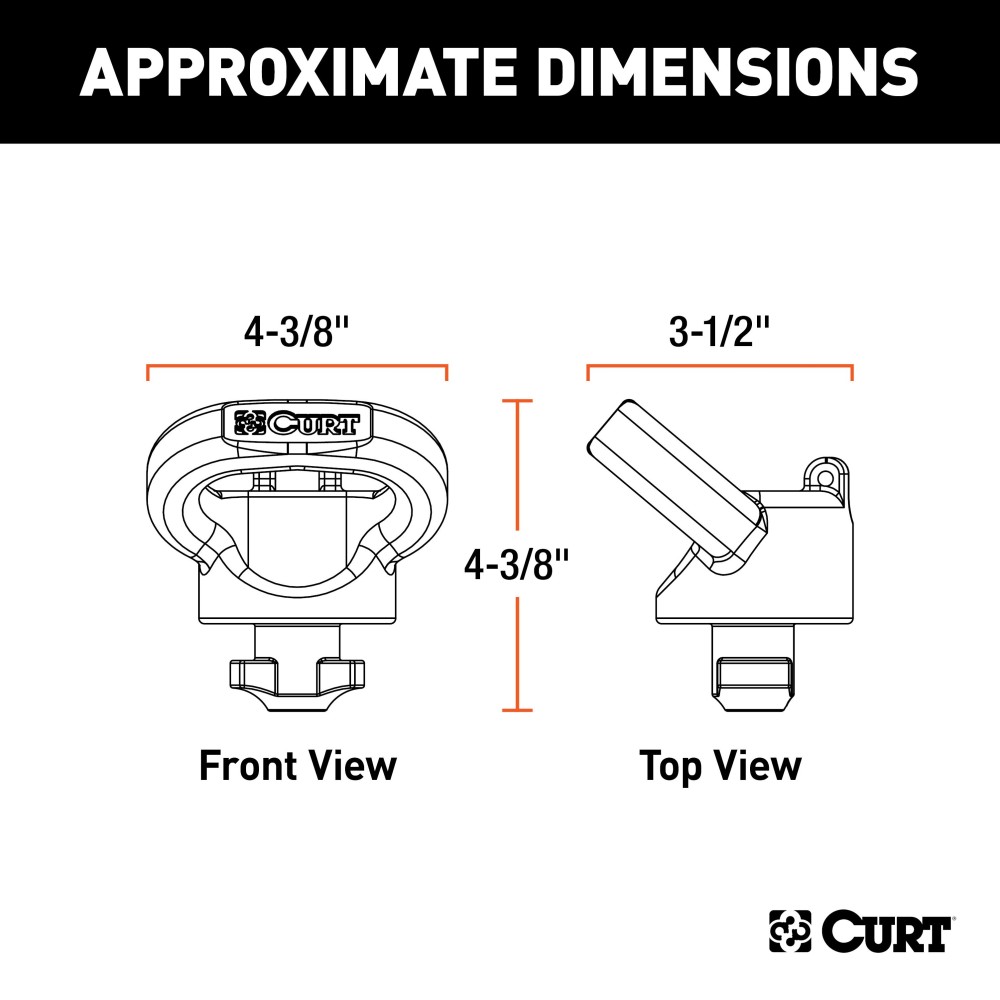 CURT OEM Puck System Gooseneck Safety Chain Anchors CURT gooseneck safety chain anchors for Ram pickups with puck system.