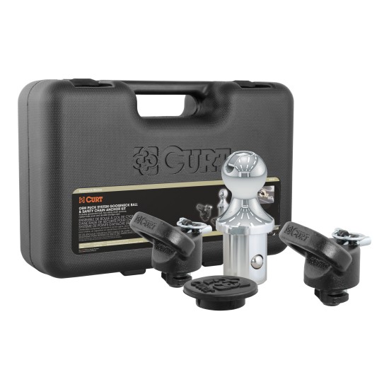 CURT OEM Puck System Gooseneck Ball and Safety Chain Kit CURT OEM puck gooseneck ball and safety chain kit for Ram trucks, designed for 30K towing.