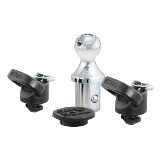 CURT OEM Puck System Gooseneck Ball and Safety Chain Kit CURT OEM puck gooseneck ball and safety chain kit for Ram trucks, designed for 30K towing.