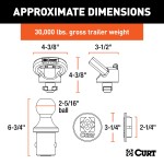 CURT OEM Puck System Gooseneck Ball and Safety Chain Kit CURT OEM puck gooseneck ball and safety chain kit for Ram trucks, designed for 30K towing.