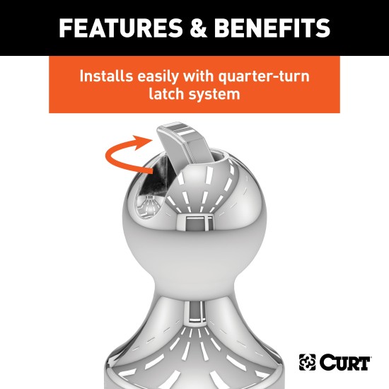 CURT OEM Puck System Gooseneck Ball and Safety Chain Kit CURT OEM puck gooseneck ball and safety chain kit for Ram trucks, designed for 30K towing.