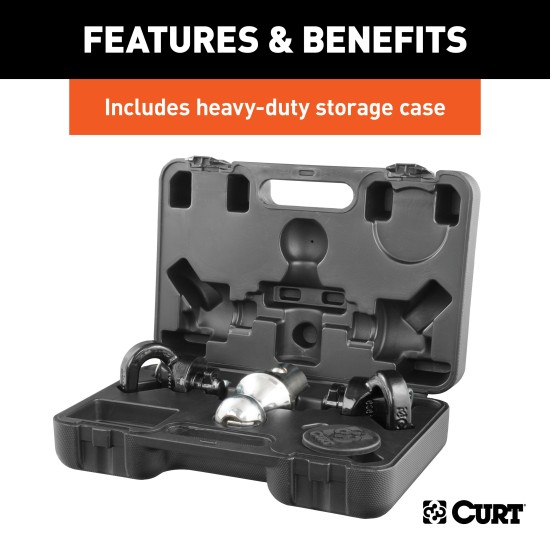 CURT OEM Puck System Gooseneck Ball and Safety Chain Kit CURT OEM puck gooseneck ball and safety chain kit for Ram trucks, designed for 30K towing.