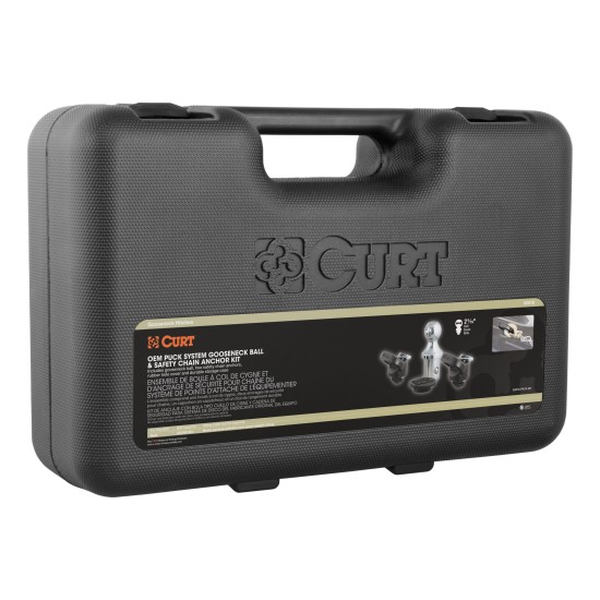 CURT OEM Puck System Gooseneck Ball and Safety Chain Kit CURT OEM puck gooseneck ball and safety chain kit for Ram trucks, designed for 30K towing.