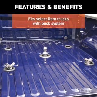 CURT OEM Puck System Gooseneck Ball for Various Pickup Trucks CURT OEM puck system gooseneck ball with chrome finish, compatible with certain pickups.