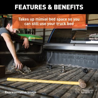 CURT OEM puck system gooseneck ball and safety chain anchor kit for Ram trucks.