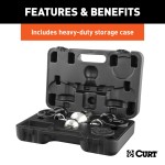 CURT OEM Puck System 38K Gooseneck Ball & Safety Chain Kit CURT 38K gooseneck ball and safety chain anchors for puck system equipped trucks