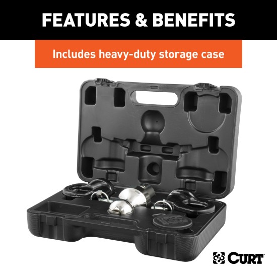 CURT OEM Puck System 38K Gooseneck Ball & Safety Chain Kit CURT 38K gooseneck ball and safety chain anchors for puck system equipped trucks