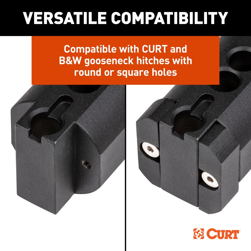 CURT RockerBall ShockDrop Technology Gooseneck Hitch Ball CURT RockerBall hitch ball with ShockDrop technology for smooth towing