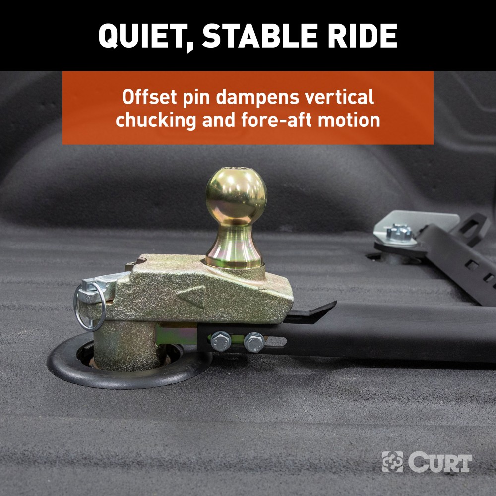 CURT Multi-Fit OEM Puck System Gooseneck Ball with 4 Inch Offset CURT gooseneck ball with 4 inch offset for multi-fit OEM puck system on trucks