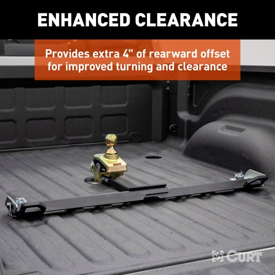 CURT RockerBall Gooseneck Ball with ShockDrop Technology CURT RockerBall multi-fit gooseneck ball with 4-inch offset and ShockDrop technology.