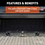 CURT OEM puck system gooseneck safety chain anchors in a truck bed for towing