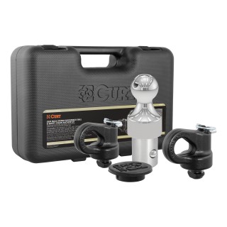 CURT 30K Gooseneck Puck System Kit for Chevrolet, Ford, GMC, Nissan CURT 30K gooseneck puck system kit with ball, anchors, cover, and storage case for select truck models.