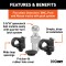 CURT 30K Gooseneck Puck System Kit for Chevrolet, Ford, GMC, Nissan CURT 30K gooseneck puck system kit with ball, anchors, cover, and storage case for select truck models.