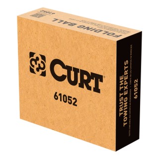 CURT Folding Ball Gooseneck Hitch with Innovative Design CURT folding ball gooseneck hitch installed on truck, showcasing fold-down design and chrome-plated ball.