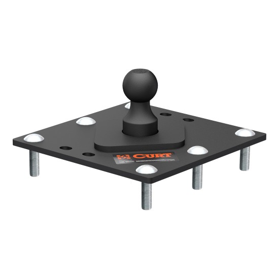 CURT Fixed Ball Gooseneck Hitch for Reliable Towing CURT gooseneck hitch with a fixed 2-5/16 inch ball on truck bed