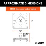 CURT Fixed Ball Gooseneck Hitch for Reliable Towing CURT gooseneck hitch with a fixed 2-5/16 inch ball on truck bed