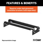 CURT Fixed Ball Gooseneck Hitch for Reliable Towing CURT gooseneck hitch with a fixed 2-5/16 inch ball on truck bed