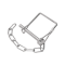 1/4 inch snapper pin for pintle hooks with lanyard chain attached