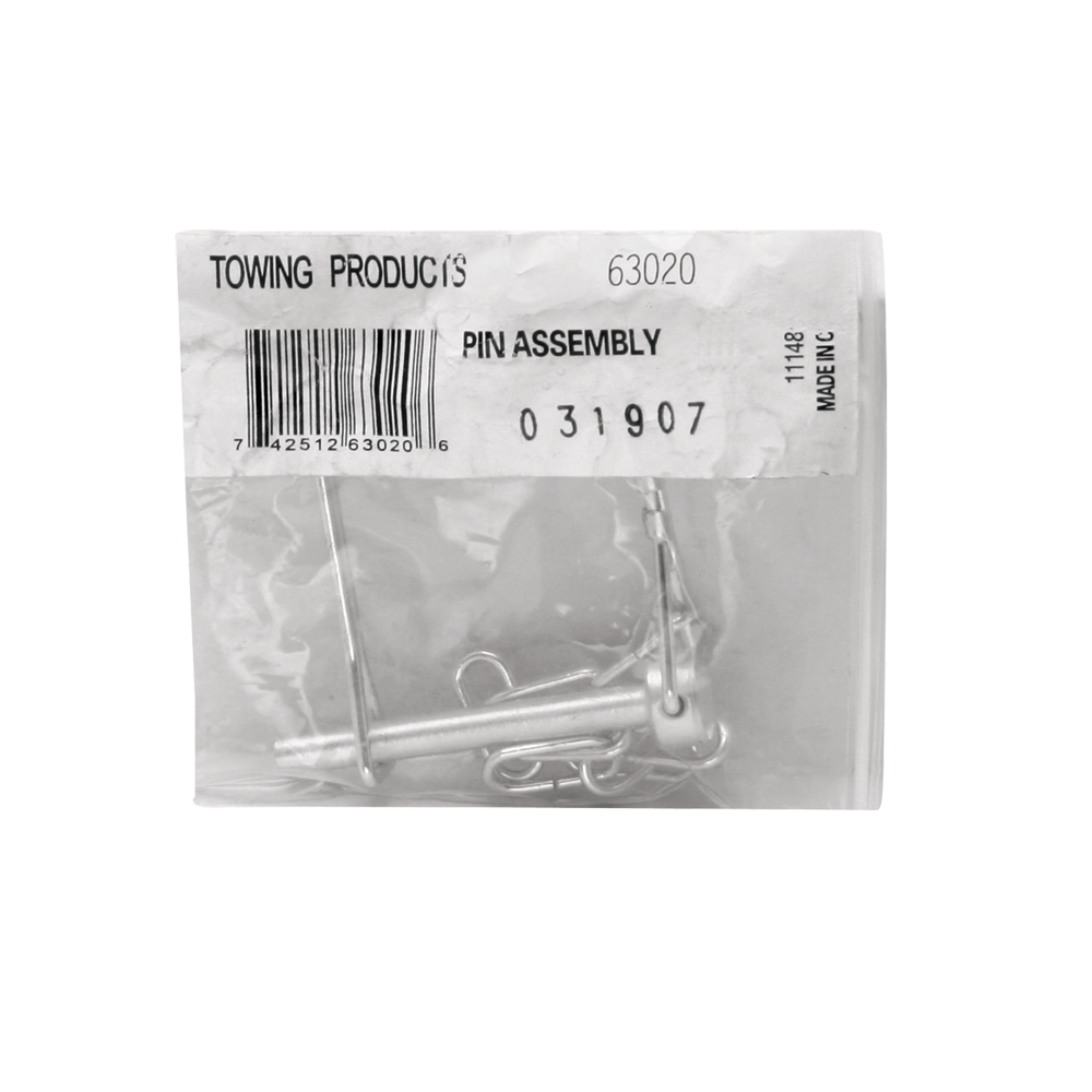1/4 inch snapper pin for pintle hooks with lanyard chain attached