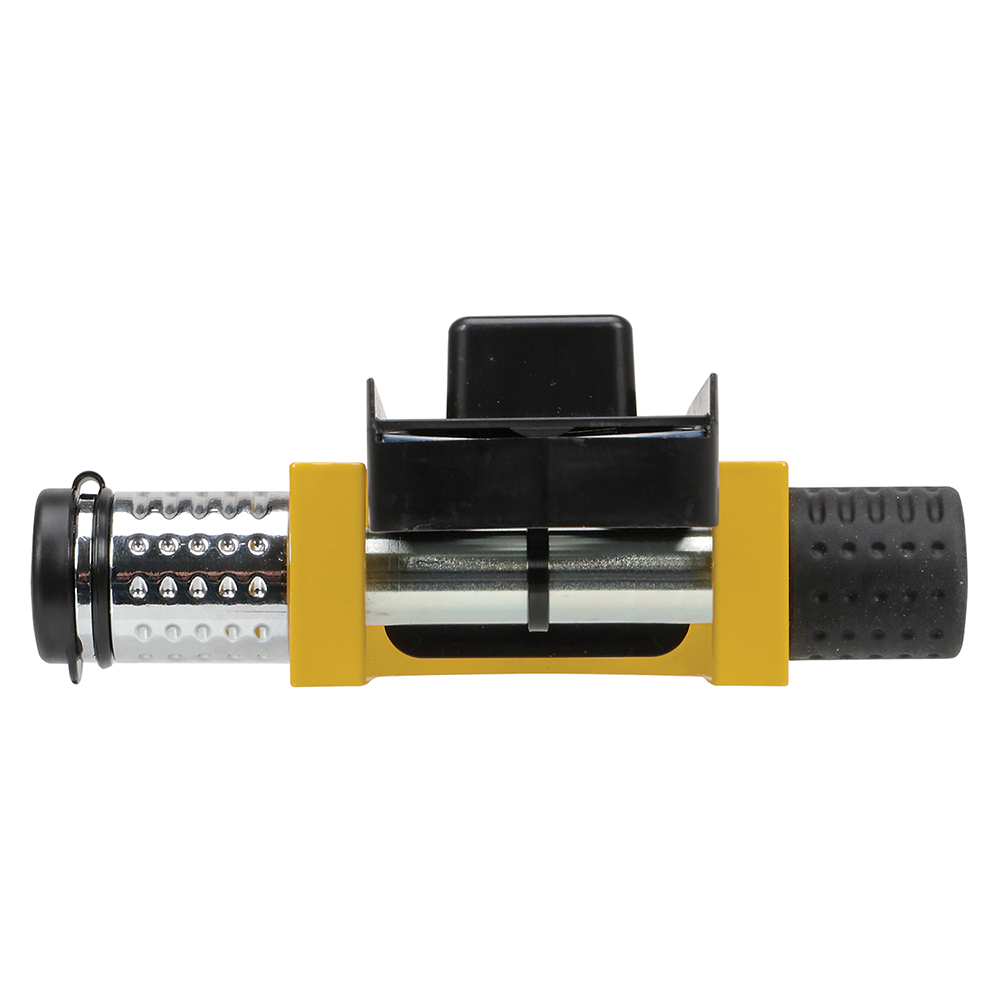 REESE Fifth Wheel Accessories for Safe and Easy Towing REESE kingpin lock in bright yellow for fifth wheel towing safety