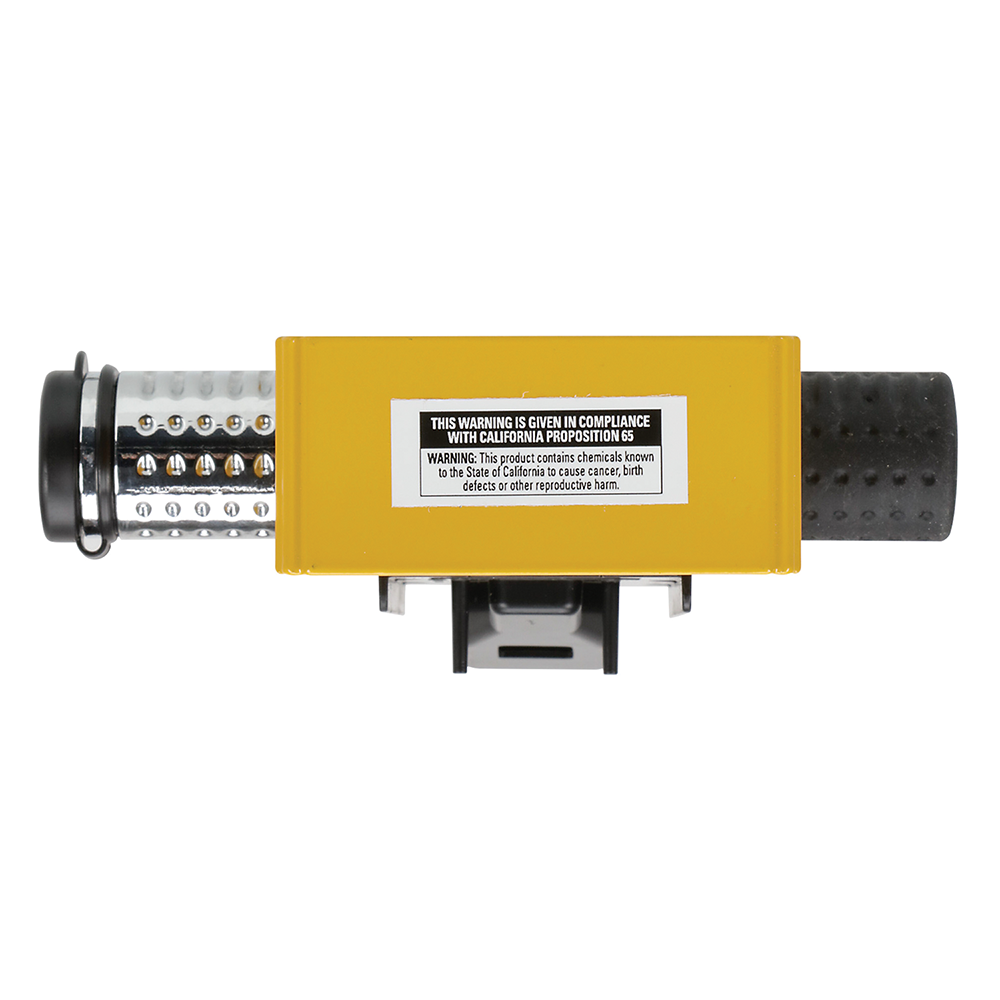 REESE Fifth Wheel Accessories for Safe and Easy Towing REESE kingpin lock in bright yellow for fifth wheel towing safety