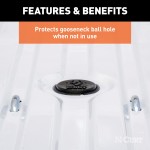 CURT Gooseneck Hitch Cap - Durable Rubber Protection for Trucks CURT gooseneck hitch cap providing rust protection and a finished look for truck beds, compatible with Ram 60610, 60614, and 60626 models.