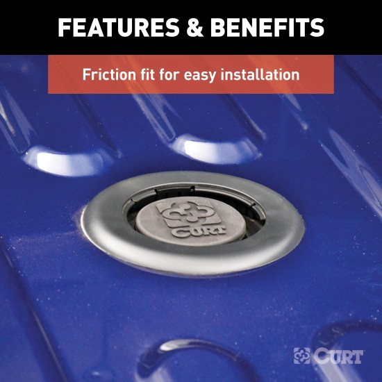 CURT Gooseneck Hitch Cap - Durable Rubber Protection for Trucks CURT gooseneck hitch cap providing rust protection and a finished look for truck beds, compatible with Ram 60610, 60614, and 60626 models.