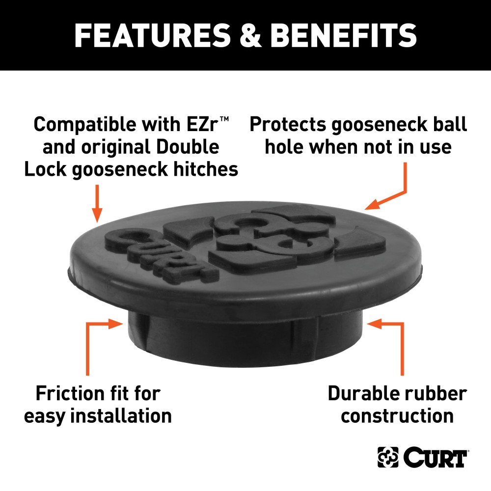 Durable Rust-Free Rubber Gooseneck Hitch Cap for Trucks Black rubber gooseneck hitch cap protecting truck bed gooseneck ball
