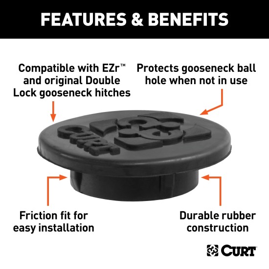 Durable Rust-Free Rubber Gooseneck Hitch Cap for Trucks Black rubber gooseneck hitch cap protecting truck bed gooseneck ball