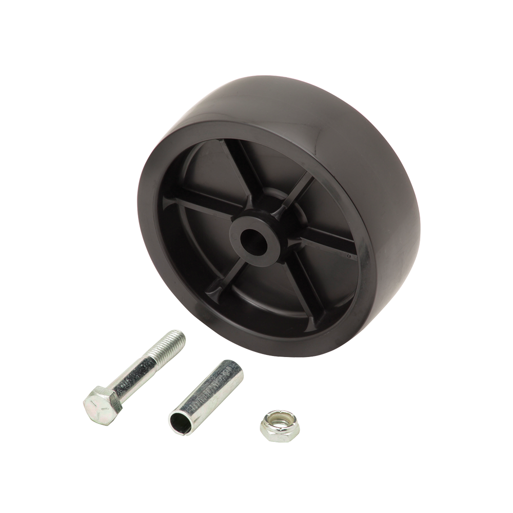 Fulton 6-inch poly wheel with hardware, compatible with square jacks