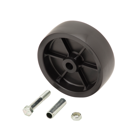 Fulton 6-inch poly wheel with hardware, compatible with square jacks