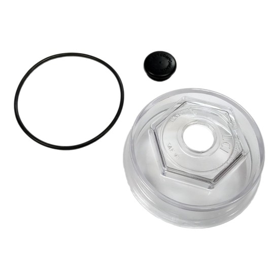 Replacement Oil Cap for Lippert 8,000 lb Axles Clear oil cap for 8,000 lb Lippert axle allowing visual oil inspection