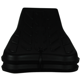 High Impact Polymer Trailer Wheel Chocks for Stability A pair of high impact polymer wheel chocks placed under trailer tires.