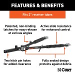 CURT Rambler Steel Tow Bar for Ergonomic and Reliable Towing CURT Rambler steel tow bar shown with patent-pending latches for easy non-binding release, ideal for towing various vehicles.
