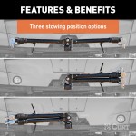 CURT Rambler Steel Tow Bar for Ergonomic and Reliable Towing CURT Rambler steel tow bar shown with patent-pending latches for easy non-binding release, ideal for towing various vehicles.