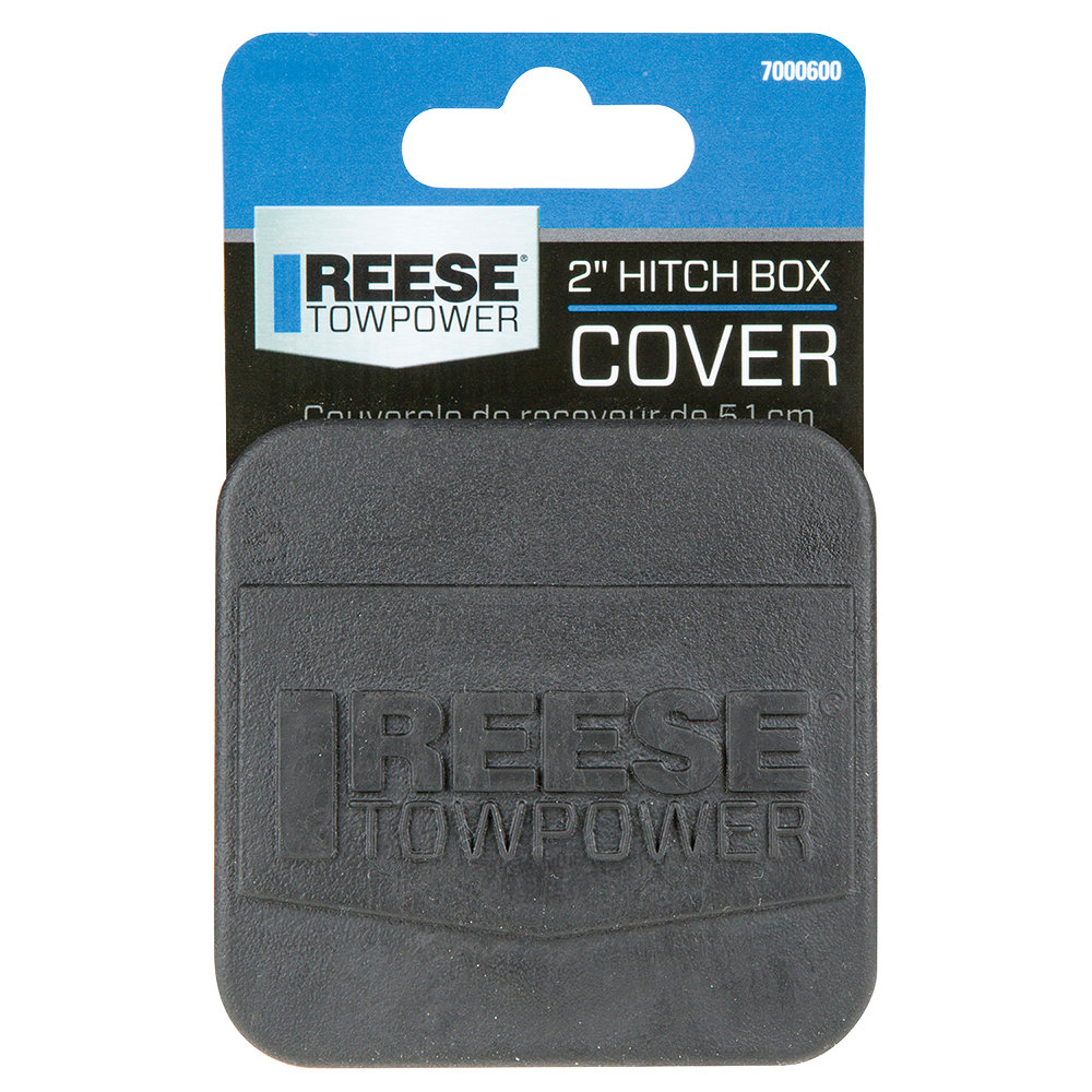 REESE receiver tube cover fitting 2 inch hitch, protects against debris and extends hitch life