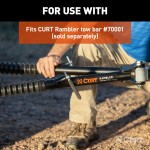 CURT Rambler Tow Bar Cover with UV-Resistant Vinyl and Zipper CURT Rambler tow bar cover featuring UV-resistant vinyl for protection with a convenient zipper closure