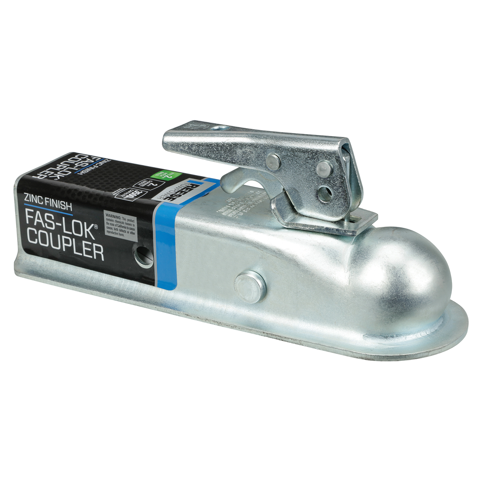 REESE Towpower Class II Coupler with Fas-Lok System REESE Towpower Class II bolt-on coupler with Fas-Lok for 2 inch hitch ball and 3 inch trailer channel