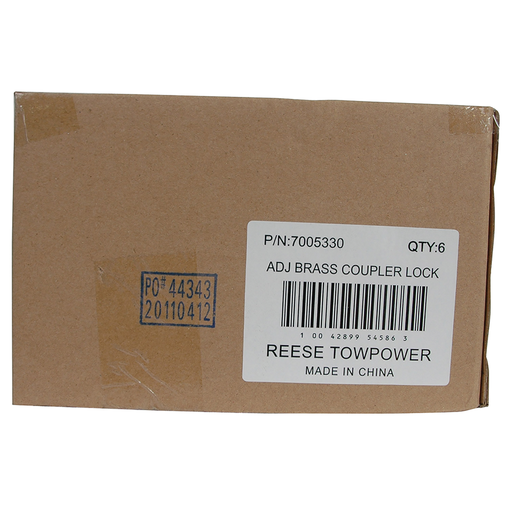 REESE Towpower brass trailer coupler lock with flat key design