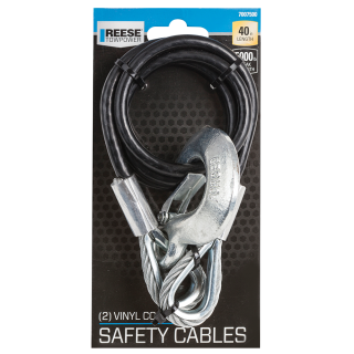 REESE Safety Chains - 5000 lbs Capacity, Vinyl Coated, 40 Inch REESE safety chains with clevis hooks, 40 inch length, 5000 lbs capacity, vinyl coating