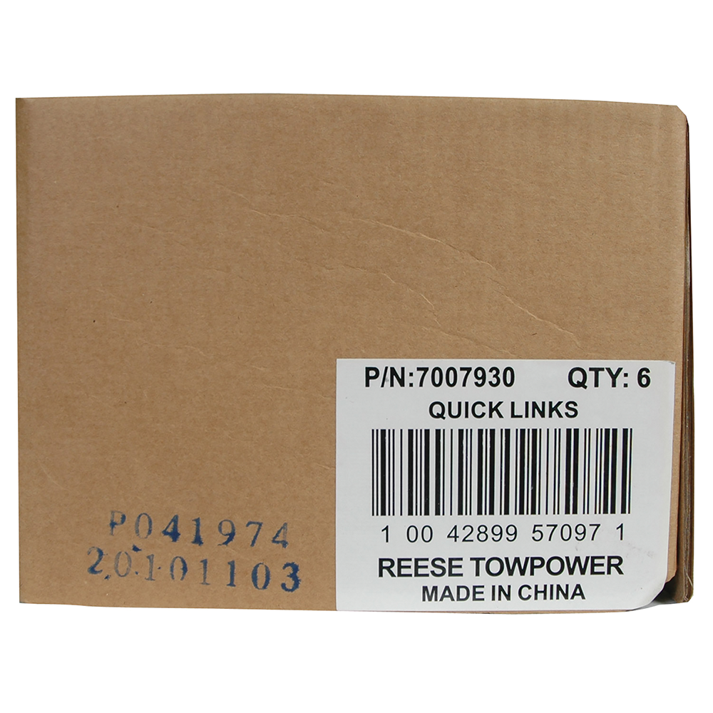 REESE Chrome Finish Safety Chains for Towing REESE safety chains with 5/16 in. diameter and 5000 lbs capacity in chrome finish